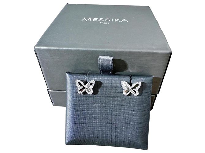 Orecchini Messika Butterfly Fly in Platino e Diamanti Argento