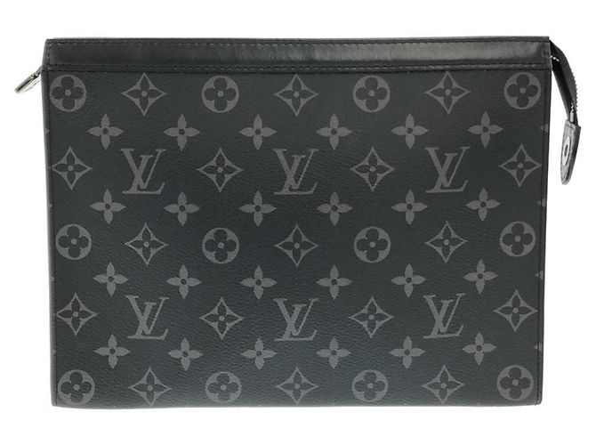 Sac à main Louis Vuitton Monogram Eclipse Pochette Voyage MM M61692 Noir