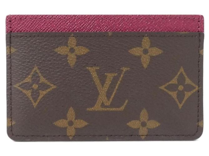 Louis Vuitton Monogram Visitenkartenetui Braun Fuschia