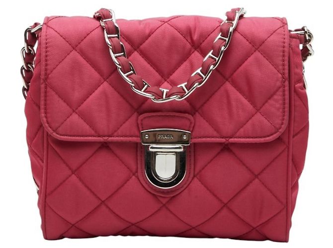 Sac bandoulière à chaîne matelassé Prada Tessuto Impunto Rose