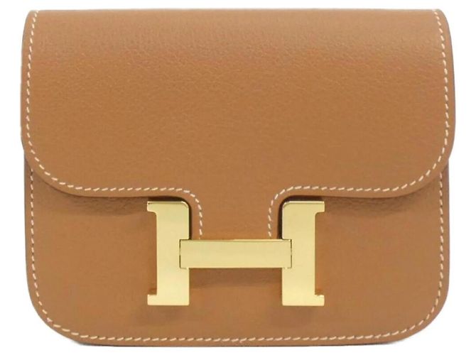 Hermès Monedero Hermes Constance Slim 082214CC Castaño Dorado