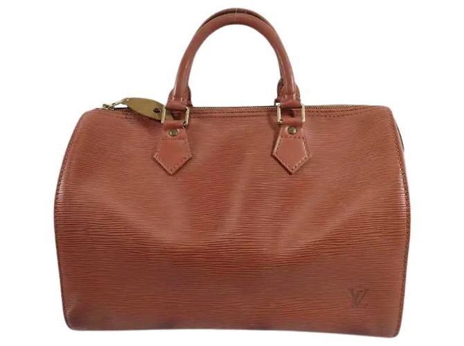 Sac à main Louis Vuitton Speedy en cuir Epi 30 Orange