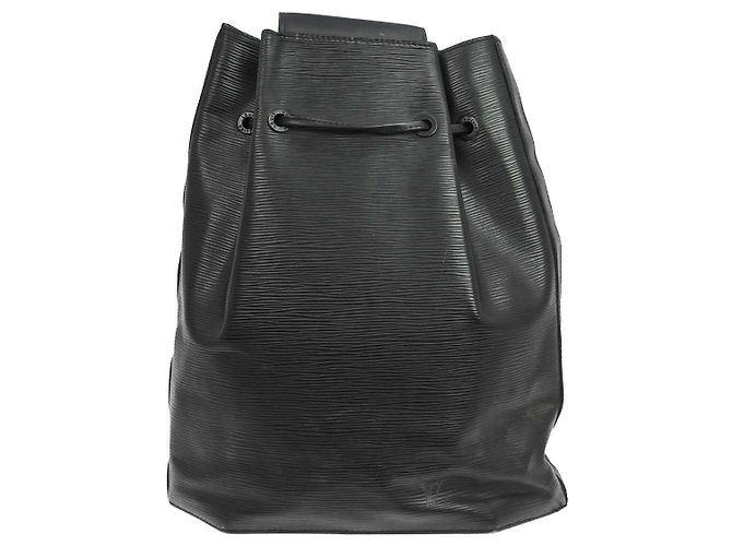 Louis Vuitton Drawstring Epi Leather Rucksack Schwarz