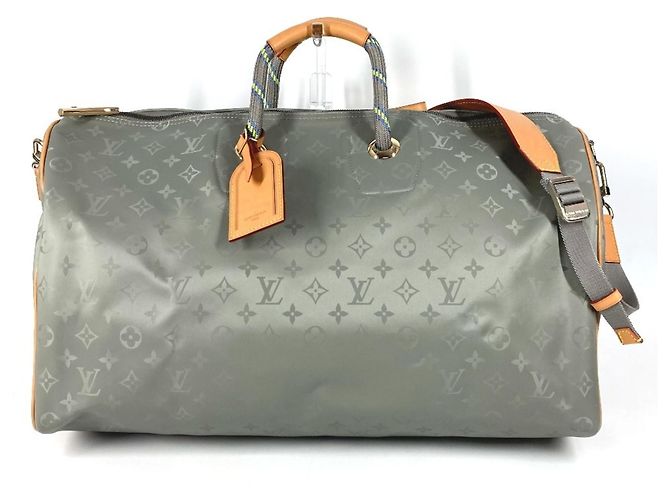 Louis Vuitton Monogram Titanium Keepall Bandoulière 50 Marron