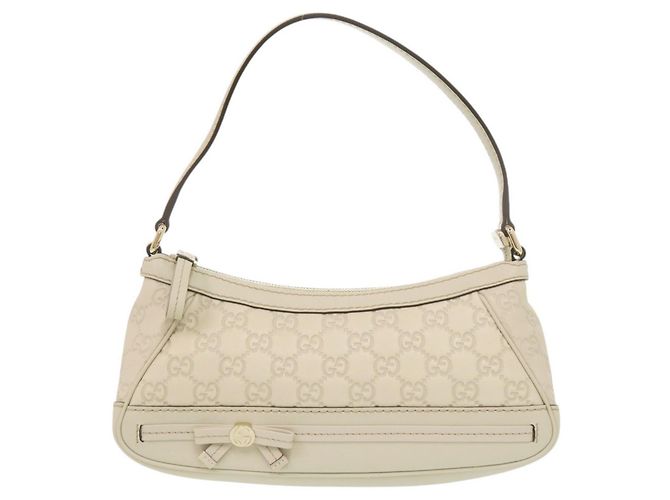 Bolsa de ombro em couro Gucci Guccissima Branco