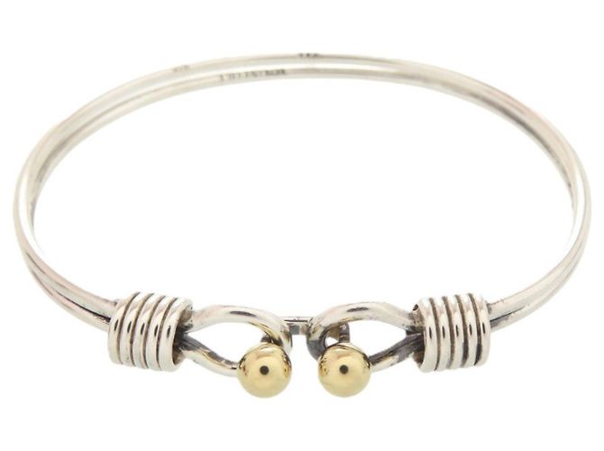 Tiffany & Co. Double Hook Bangle Silvery Golden