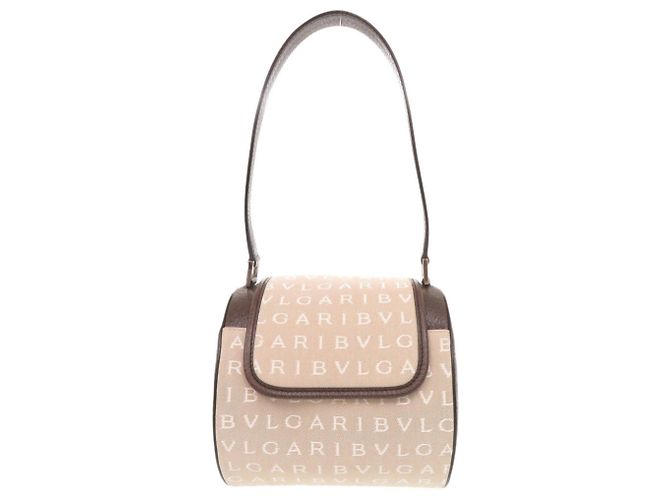 Bulgari Borsa Bvlgari B.zero1 Logomania Marrone Beige