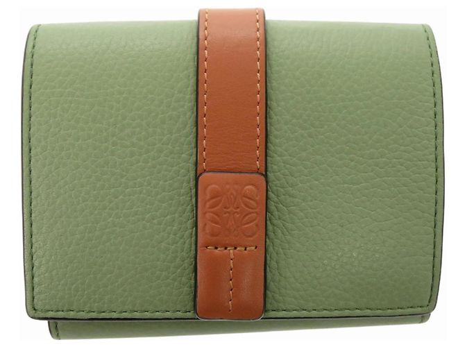Portafoglio Piccolo Loewe Anagram Marrone Verde