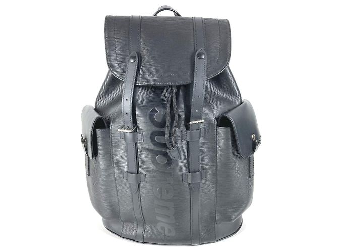 Louis Vuitton Epi Supreme Collaboration Christopher PM Backpack Black