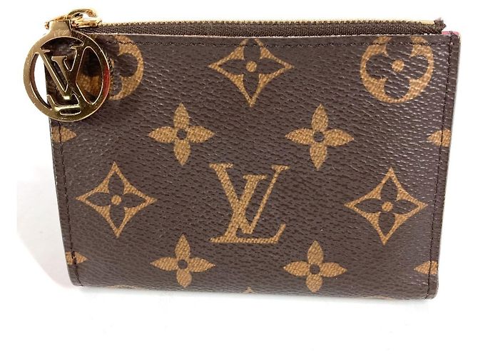 Louis Vuitton Monogram Portefeuille Lisa Compact Wallet Brown Pink