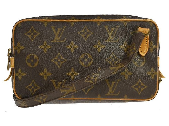 Borsa Louis Vuitton Pochette Marly Bandouliere in Canvas Monogram medium Marrone