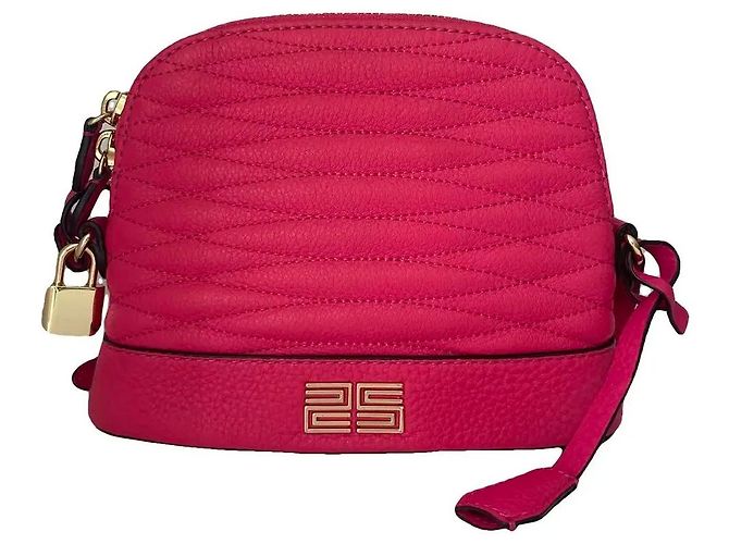 Sandro Bolsa Transversal Rosa em Couro Acolchoado