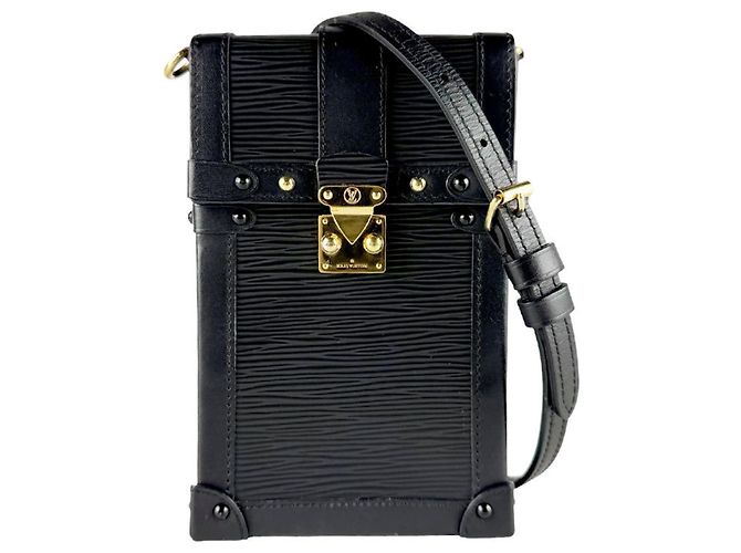 Bolsa de ombro em couro Epi Louis Vuitton Preto