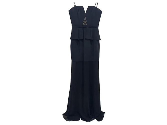 Bcbg Max Azria BCBGMAXAZRIA schwarzes Maxikleid mit Kristallen