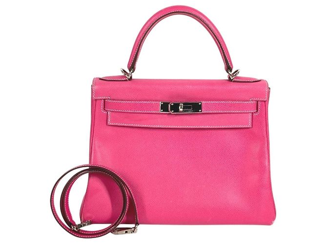 Hermès HERMES Candy Kelly 28 Bolso 2-Way en Rose Tyrien Ruby Pink Rosa