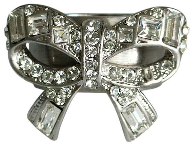 Chanel Ring mit Strass-Schleifenmotiv Silber