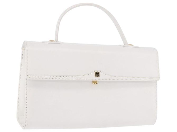 Bolsa GIVENCHY de couro branco ouro Auth 186878A Dourado