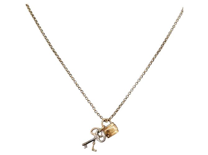 Chloé Colar Chloe metal Gold Auth SW2372 Dourado