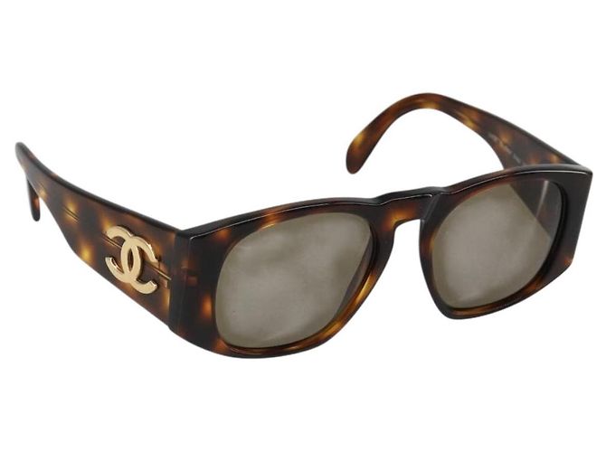 CHANEL COCO Sonnenbrille aus Kunststoff Braun CC Auth 186283