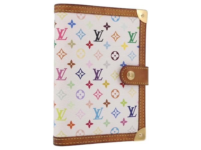 LOUIS VUITTON Monogram Multicolor Agenda PM Cover White R21074 LV Auth 187520 Blanco