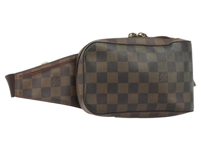 LOUIS VUITTON Bolsa de Ombro Damier Ebene Geronimos N51994 LV Auth hk3860