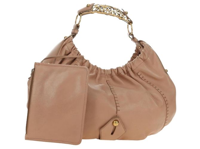 SAINT LAURENT Borsa a Spalla Mombasa in Pelle Rosa e Oro Auth 185320SM D'oro