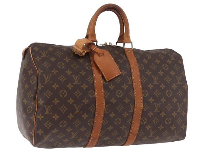 LOUIS VUITTON Monogram Keepall 45 Boston Bag M41428 LV Auth 187640 Monograma