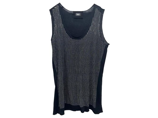 Canotta D&G con borchie argentate Nero