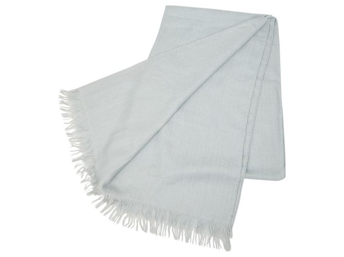 Hermès Sciarpa in cashmere e seta blu Hermes 
