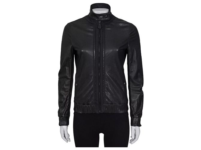 Schwarze Lederjacke Bottega Veneta - IT 38 / XS Gebraucht