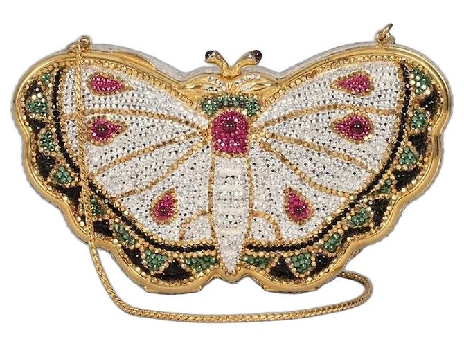 Judith Leiber Butterfly Crystal Clutch Bag Pre-owned
