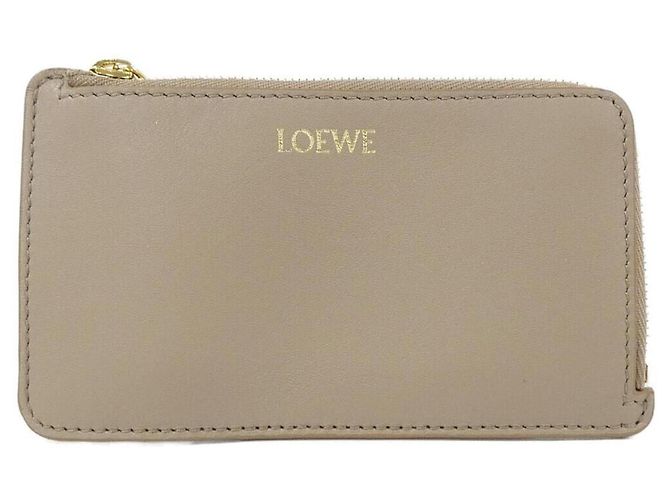 Monedero de piel de becerro Loewe Beige Arena