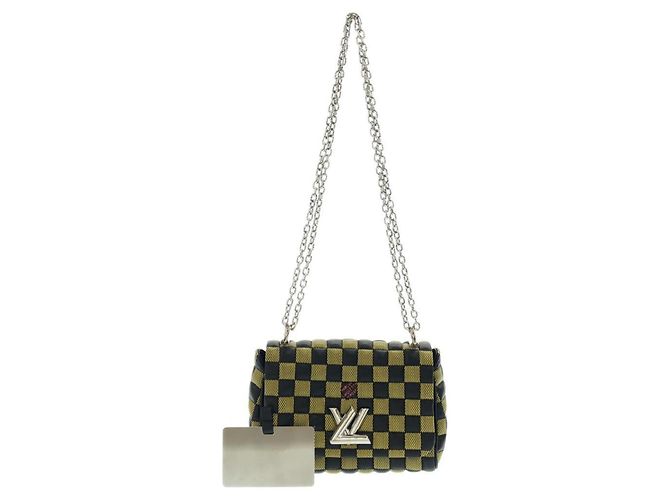 Borsa a Spalla Louis Vuitton Damier Twist BB Nero Giallo