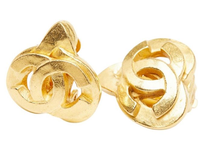 Boucles d'oreilles Chanel Coco Mark Motif Cœur Doré