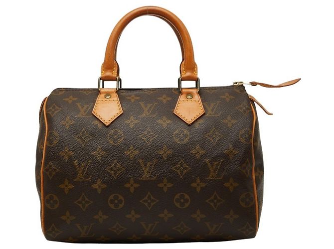 Bolsa Boston Mini Louis Vuitton Monogram Speedy 25 Marrom Monograma