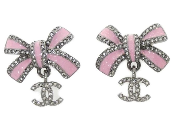 Chanel ABG403 Ohrringe Silber Pink