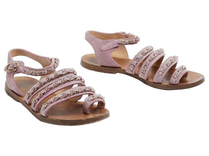 Chanel Timeless Sandalen Rosa Wildleder Pink