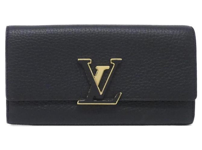 Louis Vuitton Taurillon Portefeuille Capucines Wallet Black