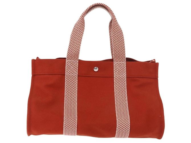 Tote Cannes em lona Hermès MM Laranja