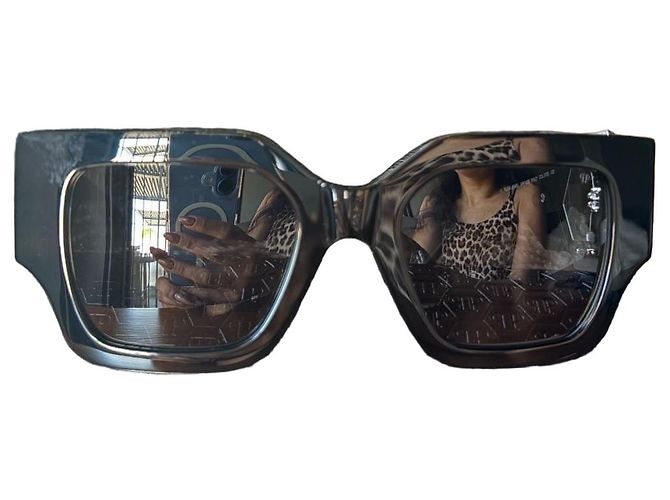 Philipp Plein SPP103S Square Sunglasses - Shiny Black