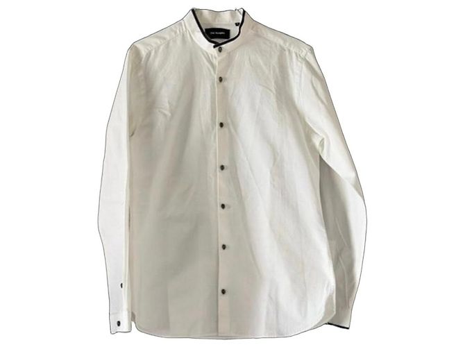 The Kooples Camicia bianca con colletto mao e bottoni a teschio Bianco
