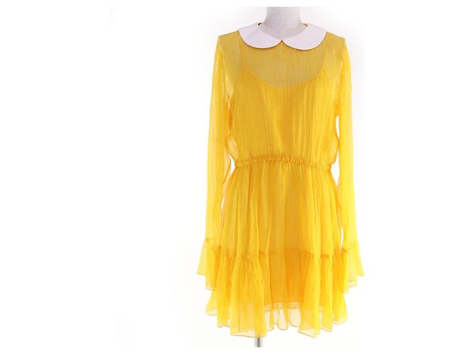 Vestido de seda Gucci Amarillo