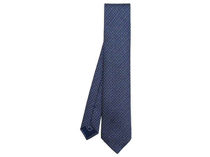 Autre Marque Brioni Silk Regimental Tie Blue