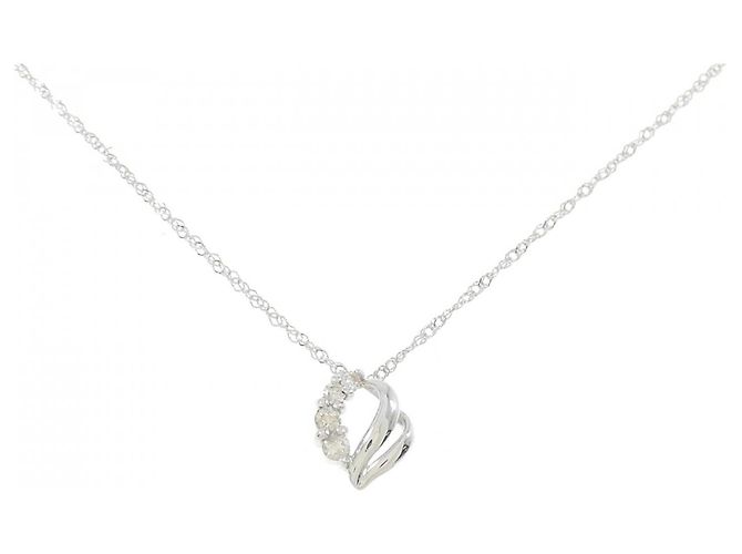 Autre Marque Colar de ouro branco Au750 e diamantes Prata