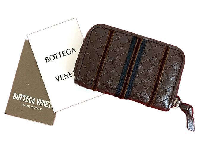 Monedero de cuero Bottega Veneta Castaño