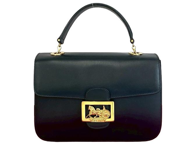 Céline Bolsa de couro de bezerro Celine Azul