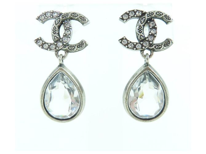 Timeless Chanel COCO Mark Bijou Ohrringe Silber