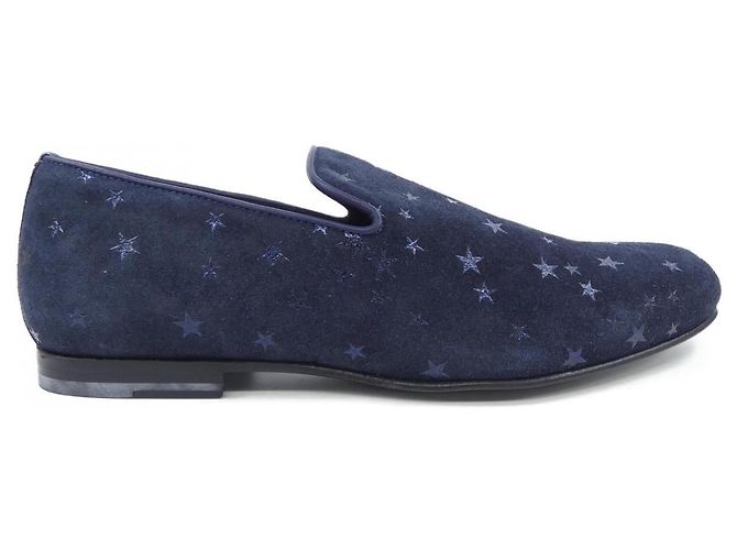 Jimmy Choo Leder-Sneaker Blau Marineblau