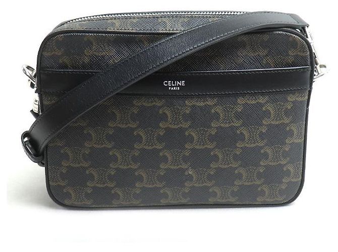 Céline Borsa a Spalla Celine Triomphe Canvas Nero 