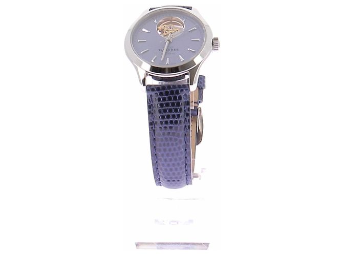 Autre Marque Automatikuhr mit blauem Eidechsenarmband